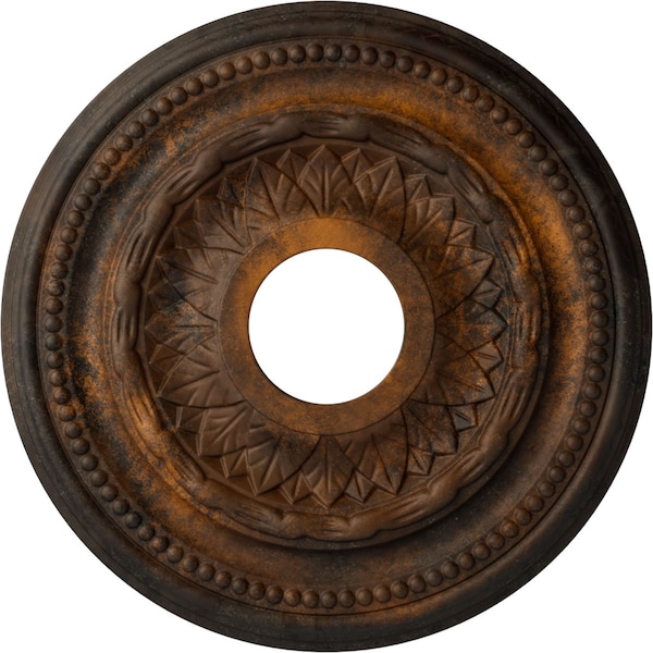 Ekena Millwork Galway Ceiling Medallion (Fits Canopies up to 3 1/4"), Hand-Painted Rust, 15 3/4"OD x 3 1/4"ID x 1"P CM15GARUS - main